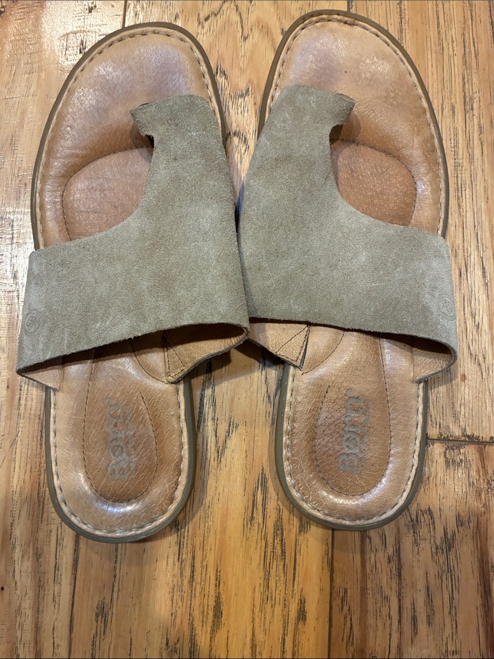 Born Brown Suede Slide Sandals for Women - size 8 - Picture 3 of 4